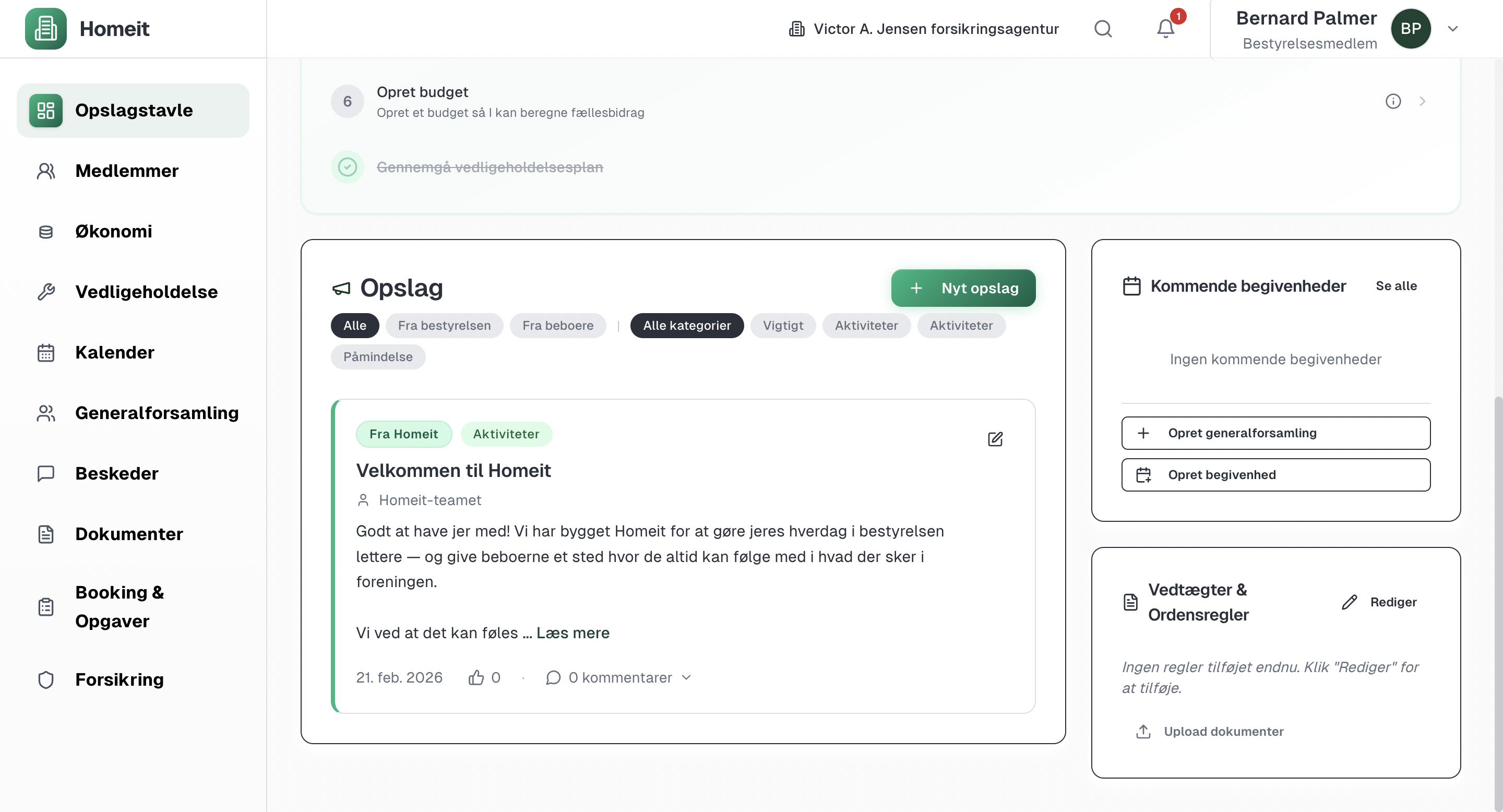 Bestyrelsesadministration i Homeit